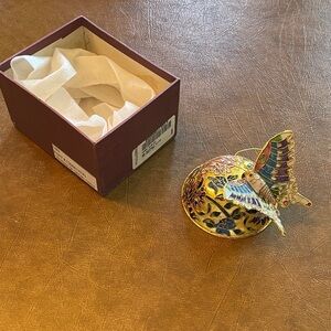 Handcrafted Cloisonné Butterfly Trinket Music Box - Multicolor